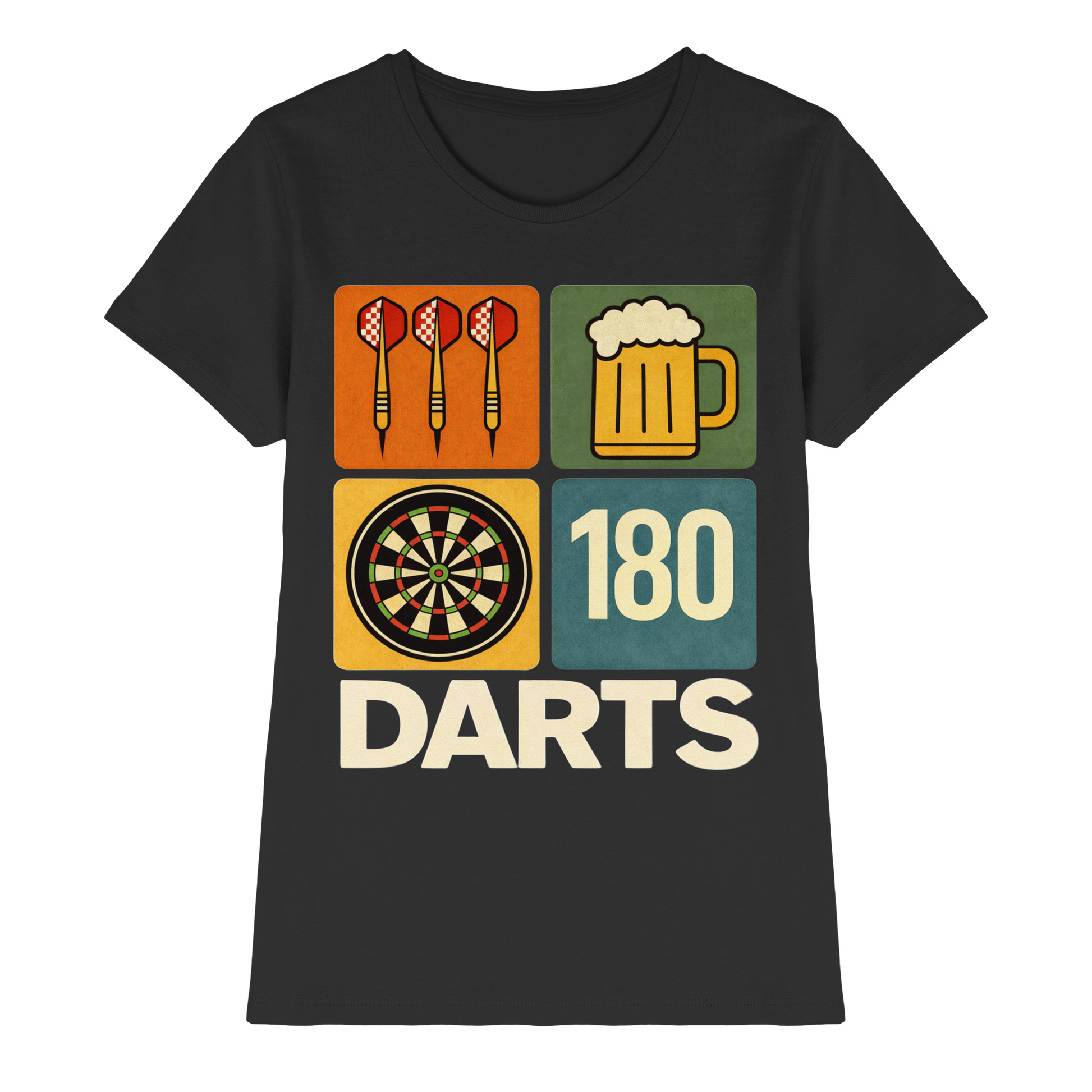 Darts & Beer – Vintage 180 Design - Ladies Premium Shirt