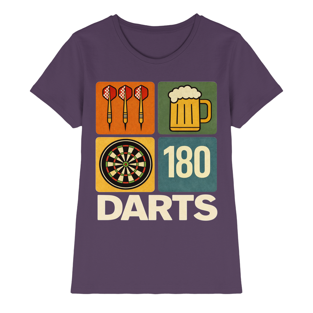 Darts & Beer – Vintage 180 Design - Ladies Premium Shirt