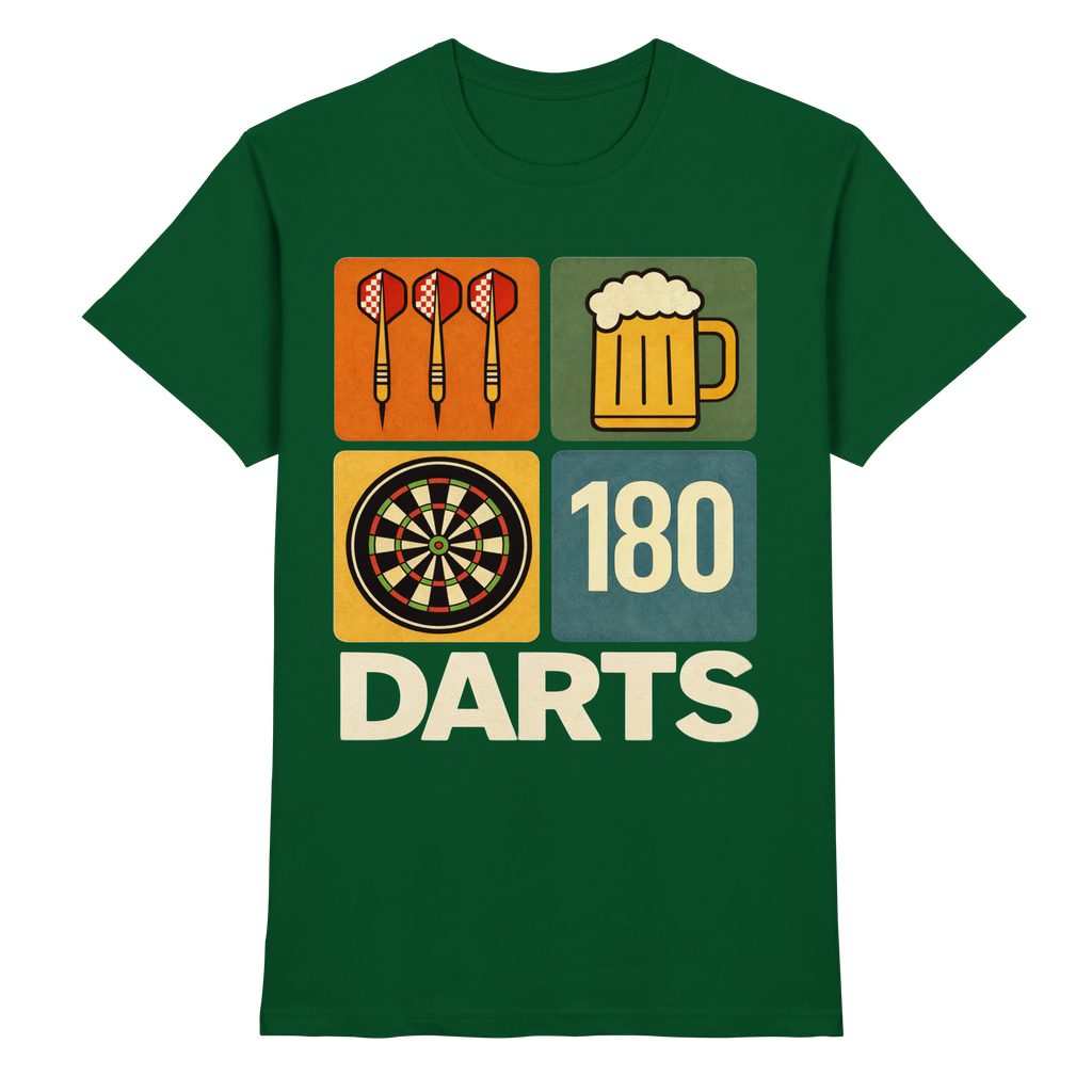 Darts & Beer – Vintage 180 Design - Premium Shirt