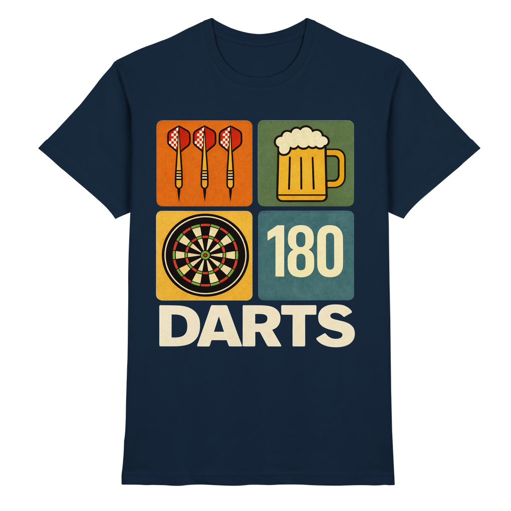 Darts & Beer – Vintage 180 Design - Premium Shirt